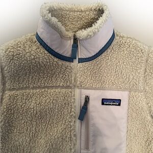 Patagonia Women's Small Classic Retro-X Fleece Jacket Deep Pile Natural and Teal